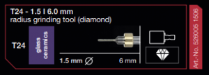 T24- 1,5|6,0MM RADIUS GRINDING TOOL (DIAMOND) GLASS CERAMICS